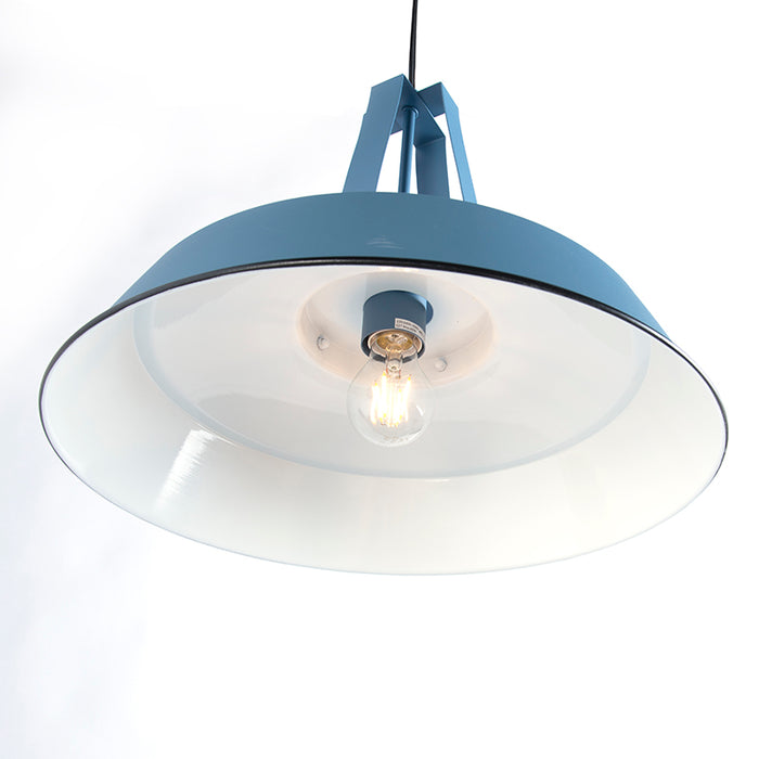 QAZQA Vintage hanglamp blauw rond 43cm - Living