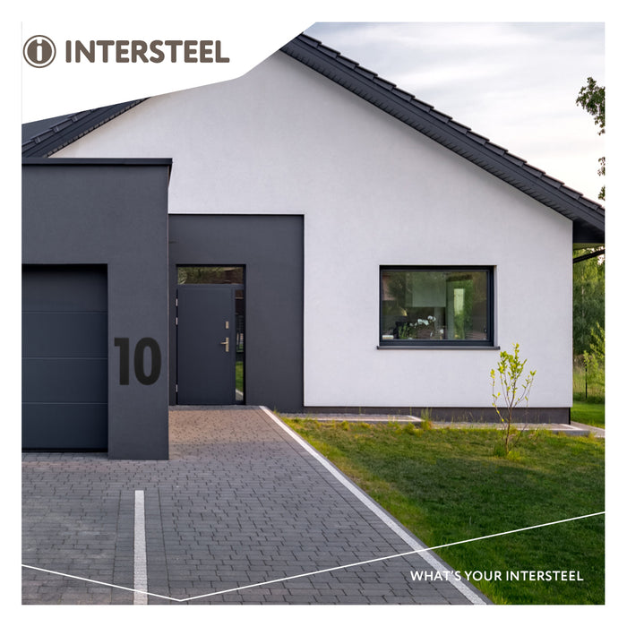 Intersteel Huisnummer 6 XXL hoogte 50 cm rvs|mat zwart