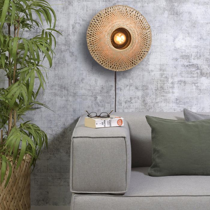 GOOD&MOJO Kalimantan Wandlamp Rond - Ø44cm - Naturel