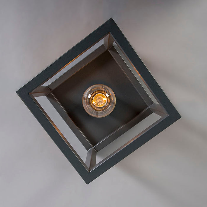 QAZQA Industriële plafondlamp donkergrijs - Cage