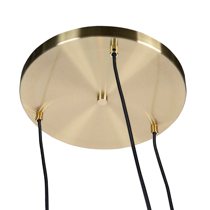 QAZQA Art deco hanglamp messing met blauwe glazen - Pallon