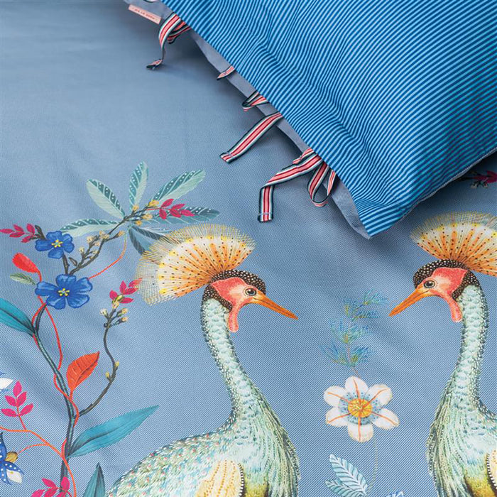 Pip Studio Flirting Birds Dekbedovertrek 240 x 200/220 cm - Blauw