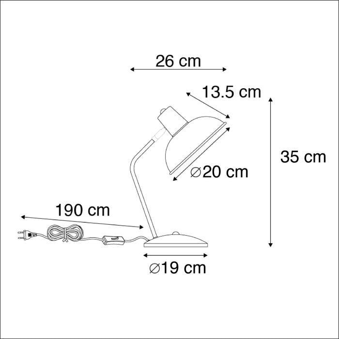 QAZQA Retro tafellamp groen met brons - Milou