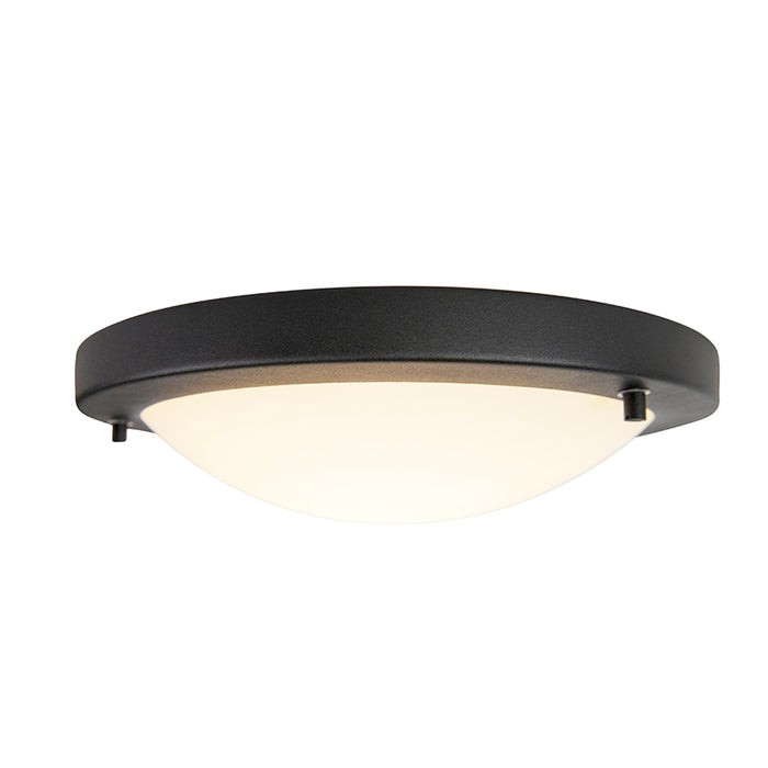 QAZQA Moderne plafonnière zwart 31 cm IP44 - Yuma