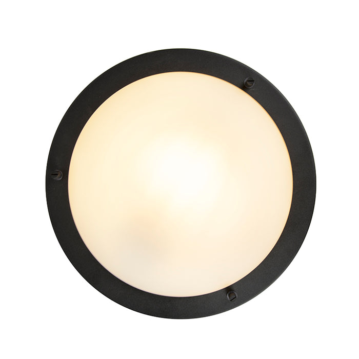 QAZQA Moderne plafonnière zwart 31 cm IP44 - Yuma