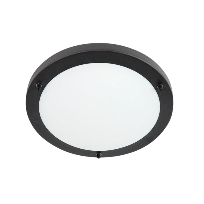 QAZQA Moderne plafonnière zwart 31 cm IP44 - Yuma