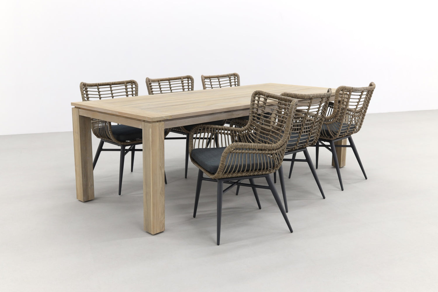 VDG Jasmine natural|Rome grey 240 cm. tuinset - 7-delig