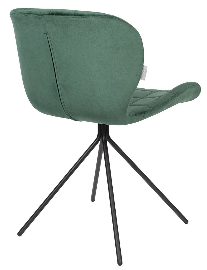 Zuiver OMG Velvet Stoel - Limited Edition - Set Van 2 - Groen