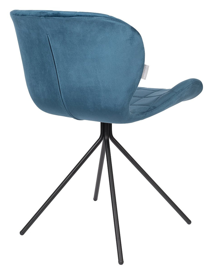 Zuiver OMG Velvet Stoel - Limited Edition - Set Van 2 - Blauw