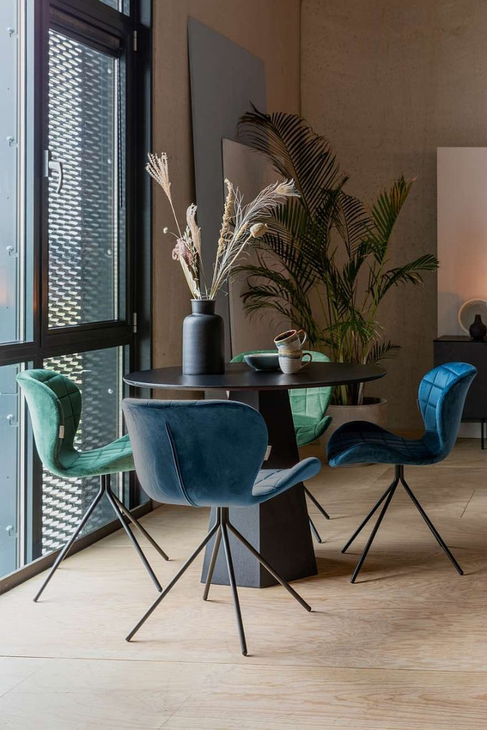 Zuiver OMG Velvet Stoel - Limited Edition - Set Van 2 - Blauw