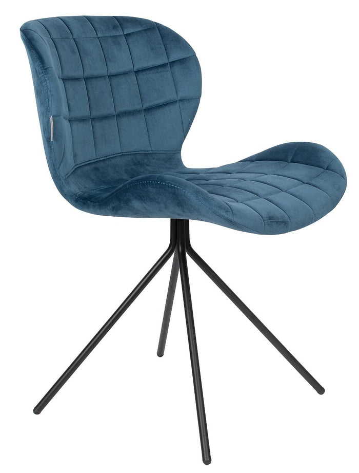 Zuiver OMG Velvet Stoel - Limited Edition - Set Van 2 - Blauw
