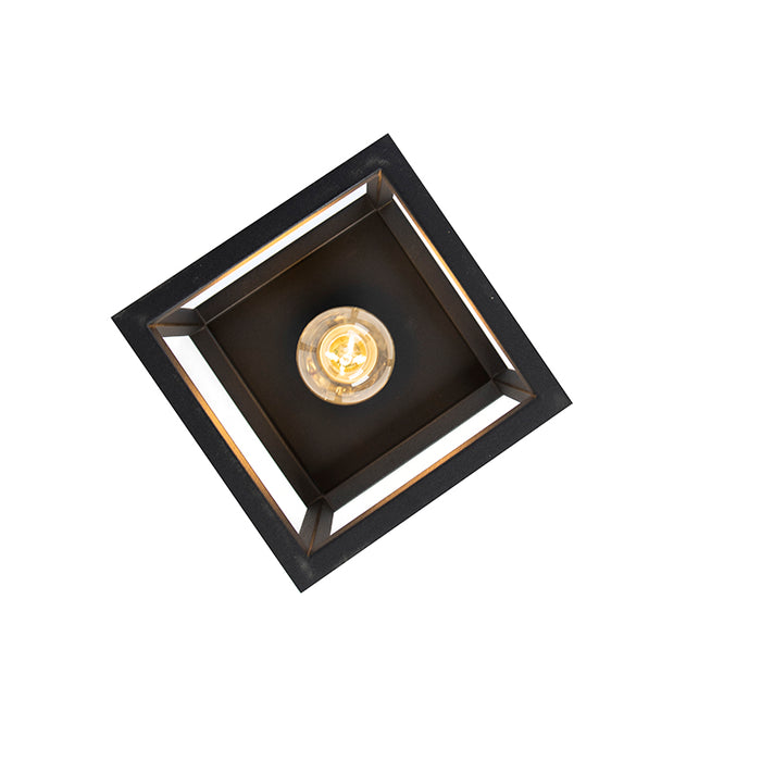 QAZQA Industriële plafondlamp zwart staal - Cage