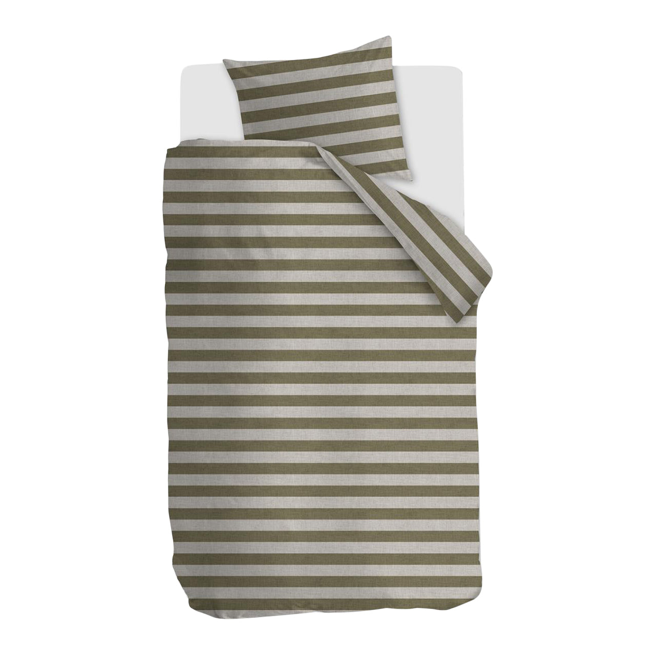 vtwonen Bold Stripe Dekbedovertrek 140 x 200/220 cm - Groen