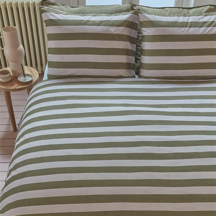 vtwonen Bold Stripe Dekbedovertrek 140 x 200/220 cm - Groen