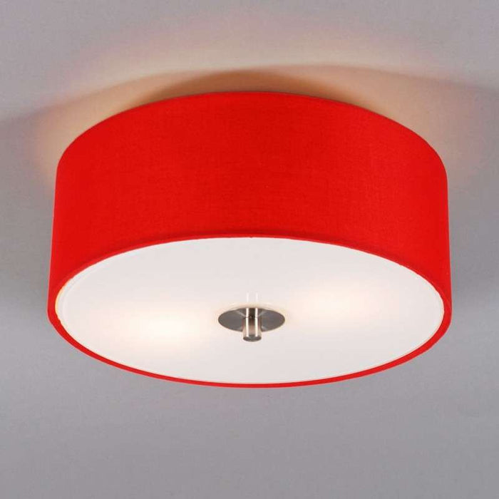 QAZQA Moderne plafondlamp rood 30 cm - Drum