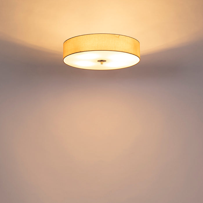 QAZQA Landelijke plafondlamp beige 50 cm - Drum