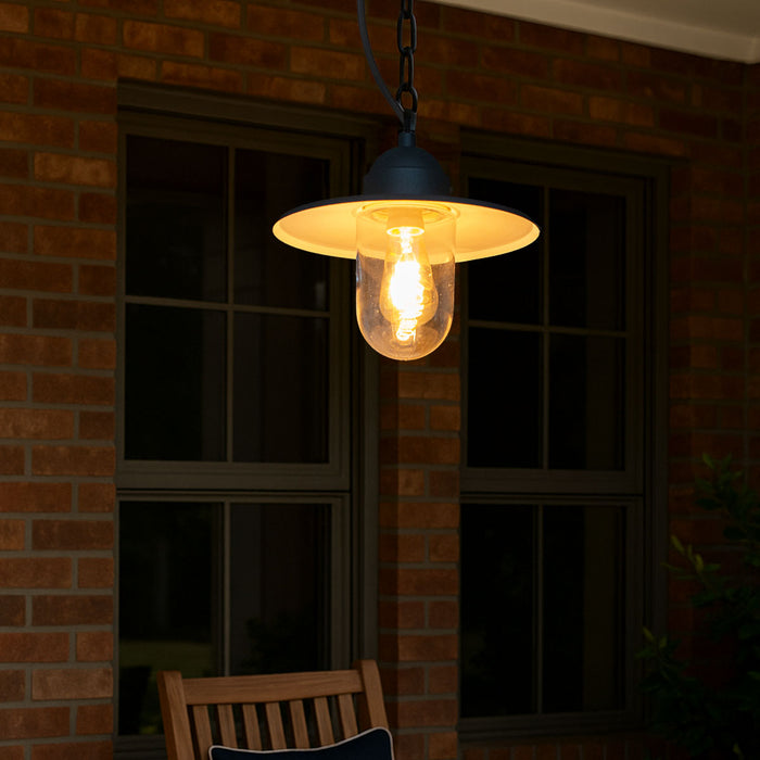 QAZQA Landelijke buiten hanglamp donkergrijs IP44 - Kansas grafiet