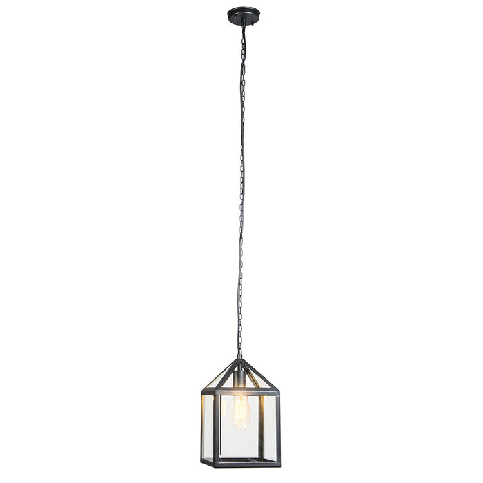 QAZQA Industriële buiten hanglamp zwart IP23 - Amsterdam