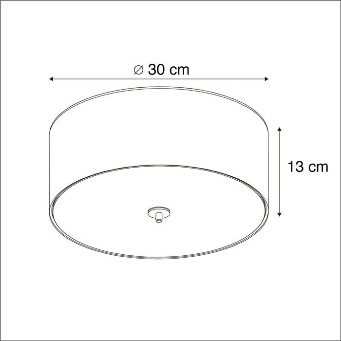 QAZQA Landelijke plafondlamp beige 30 cm - Drum