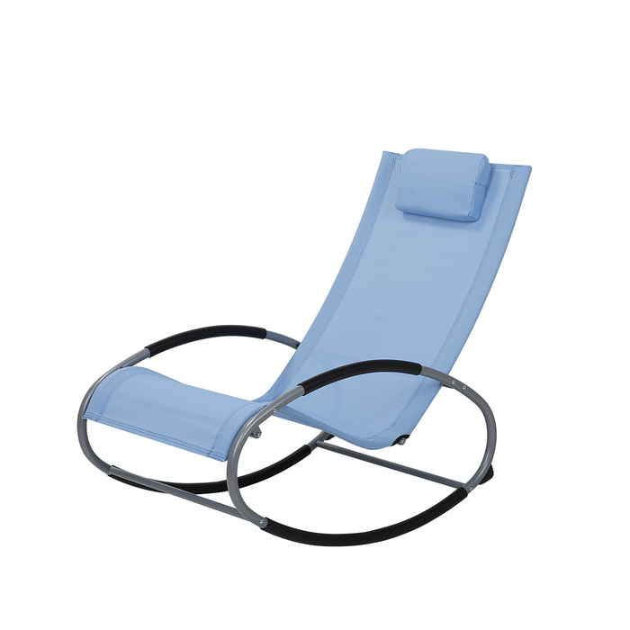 Beliani CAMPO Tuinstoel Blauw Schommelfunctie