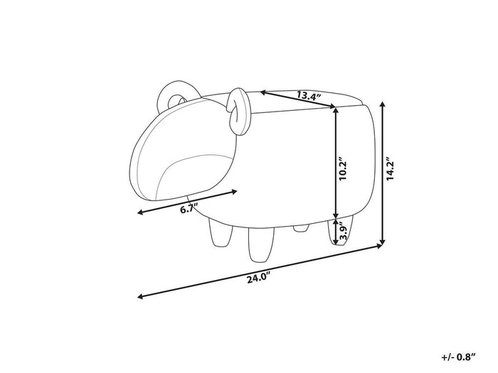 Beliani - LAMB - Hocker - Wit - Polyester