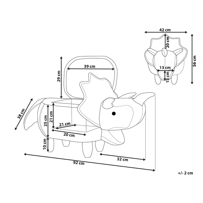 Beliani - TRICERATOPS - Hocker - Lichtgrijs - Polyester