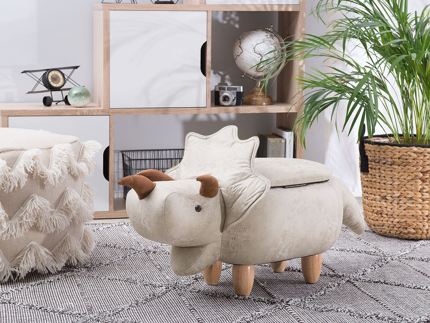 Beliani - TRICERATOPS - Hocker - Lichtgrijs - Polyester