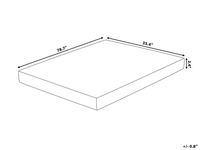 Beliani - COMFY - Matrastopper - Grijs 90 x 200 cm - Polyester