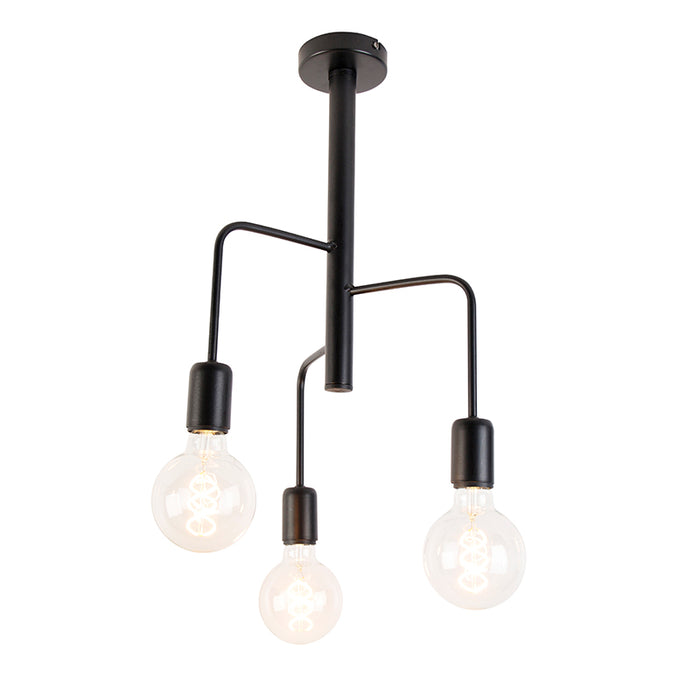 QAZQA Plafondlamp facile - Zwart - Modern - D 300mm