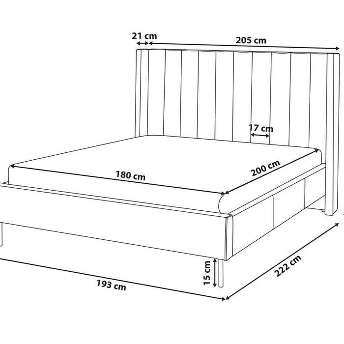 Beliani-VILLETTE -Tweepersoonsbed-Donkergroen-180 x 200 cm-Fluweel