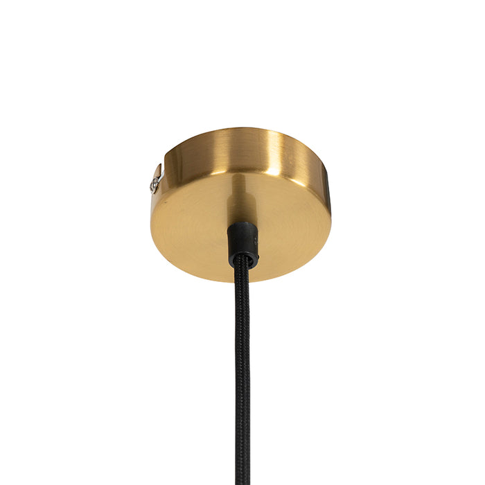 QAZQA Vintage hanglamp messing met smoke glas - Vidra