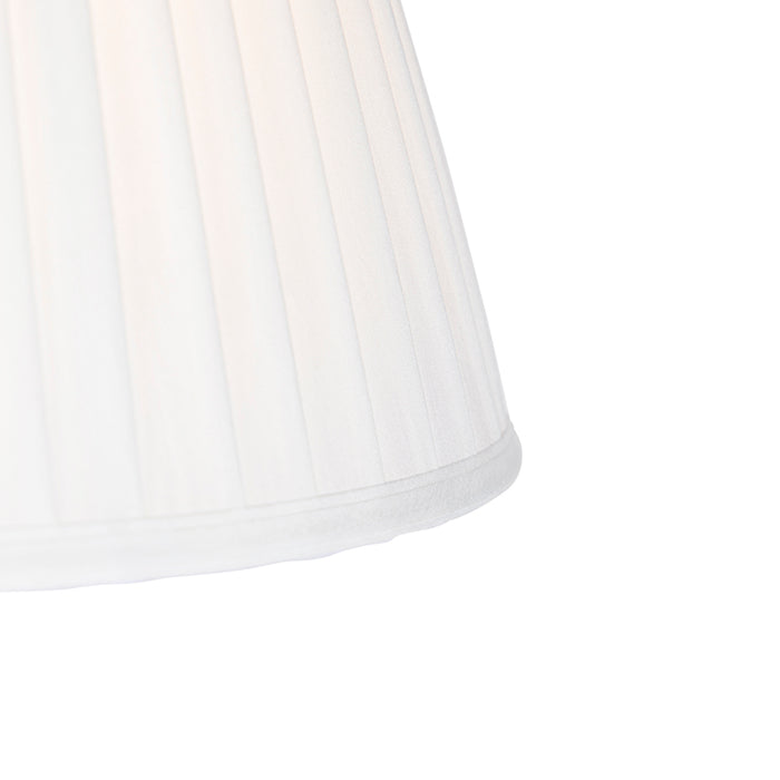 QAZQA Hanglamp zwart met plisse kap 35cm crème - Blitz