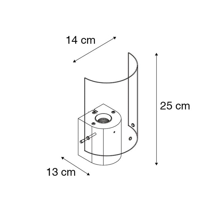 QAZQA Vintage wandlamp zwart met smoke glas - Vidra
