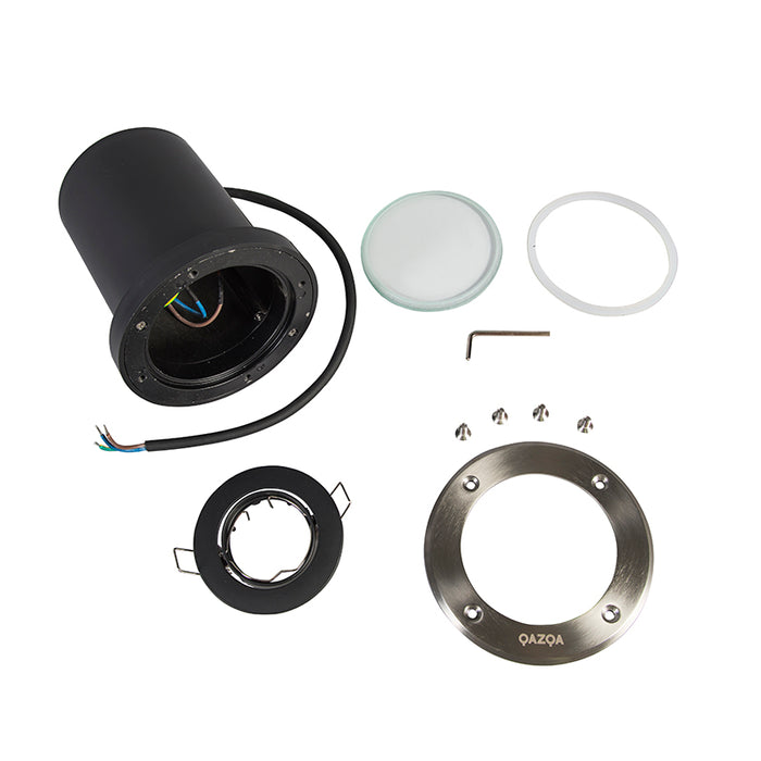 QAZQA Set van 5 buiten grondspots RVS IP65 - Delux