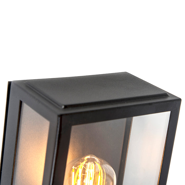 QAZQA Buiten wandlamp zwart met bewegingsmelder IP44 - Rotterdam