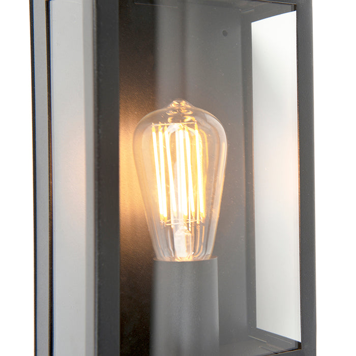 QAZQA Buiten wandlamp zwart met bewegingsmelder IP44 - Rotterdam