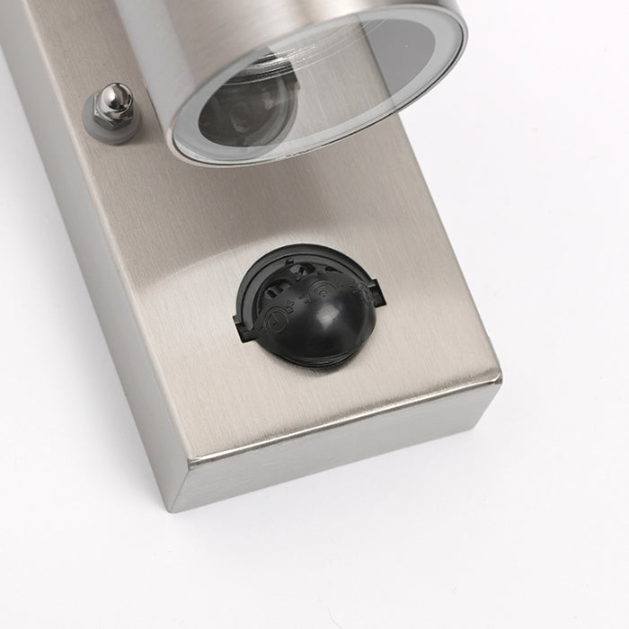 QAZQA Buitenwandlamp staal 2-lichts IP44 met bewegingssensor - Duo