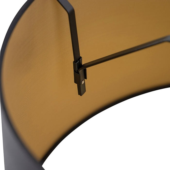 QAZQA Katoenen lampenkap zwart 40|35|22 met gouden binnenkant