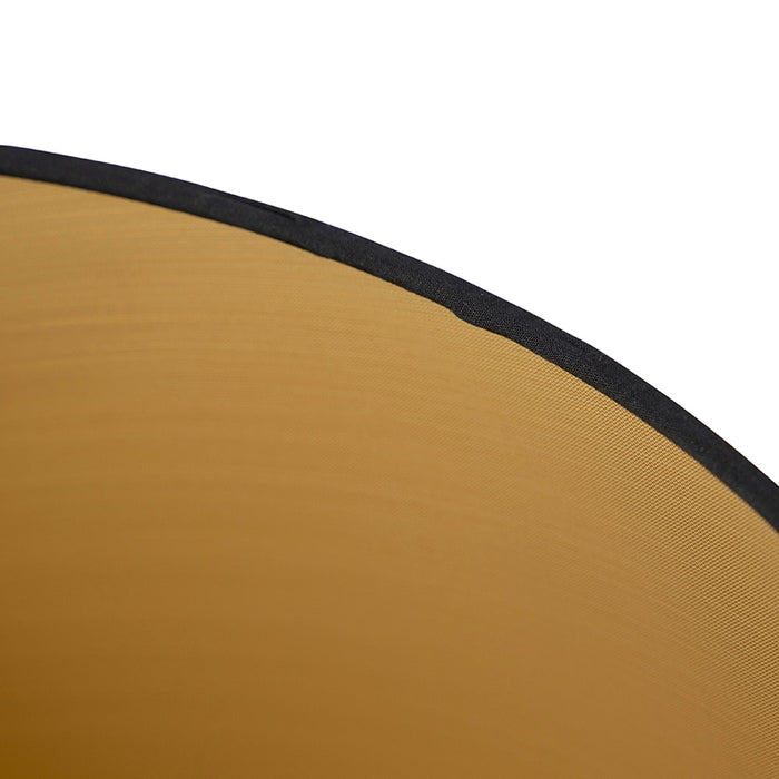 QAZQA Katoenen lampenkap zwart 40|35|22 met gouden binnenkant