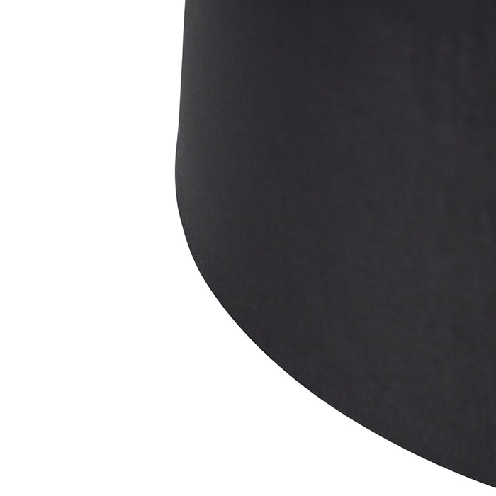 QAZQA Katoenen lampenkap zwart 45|50|28 met gouden binnenkant