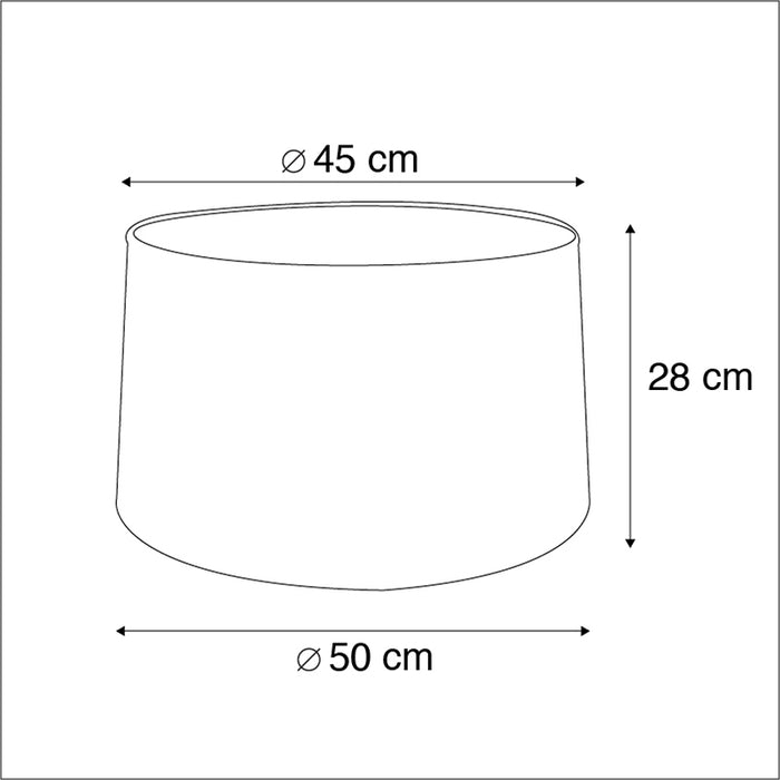 QAZQA Katoenen lampenkap zwart 45|50|28 met gouden binnenkant