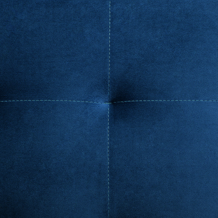 Beliani-ABERDEEN-Hoekslaapbank met ottomaan-Marineblauw-Rechts-Fluweel