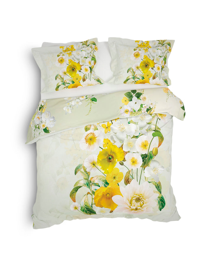 Heckett Lane Dekbedovertrek Katoen Satijn Daly - Quiet green