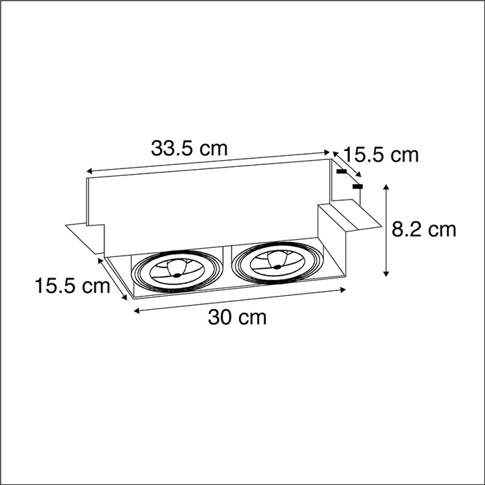 QAZQA Inbouwspot wit draai- en kantelbaar AR111 Trimless 2-lichts -