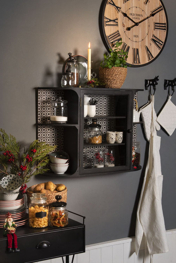 Clayre & Eef Soepkom  Ø 13 cm Wit Zwart Keramiek Rond Serveerkom