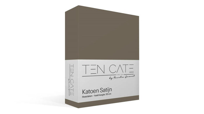 Ten Cate Katoensatijnen Hoeslaken - 180x200 - Taupe
