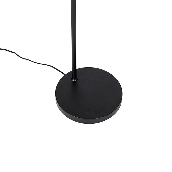 QAZQA Design vloerlamp zwart met goud en smoke glas - Zuzanna