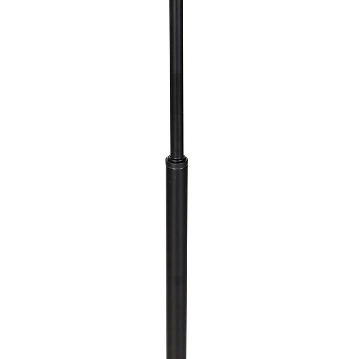 QAZQA Design vloerlamp zwart met goud en smoke glas - Zuzanna