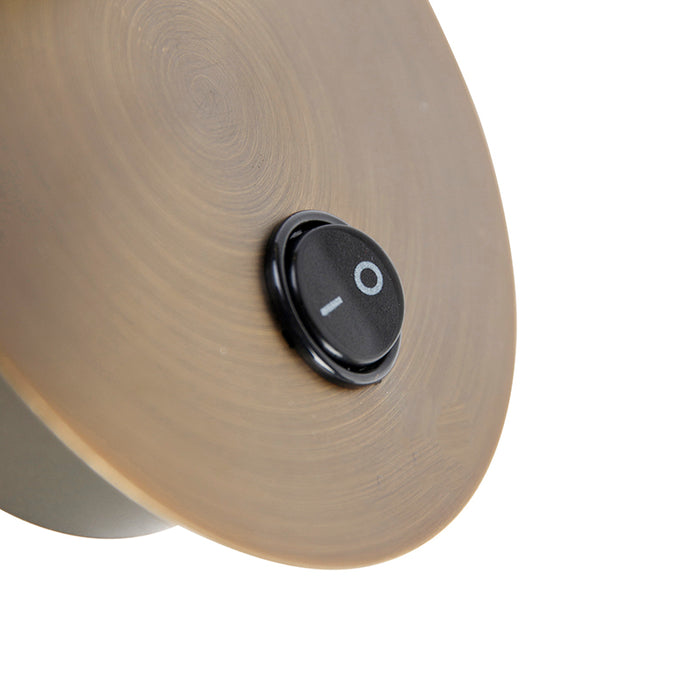 QAZQA Wandspot brons draai- en kantelbaar met schakelaar - Karin 1