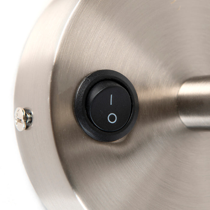 QAZQA Wandlamp staal met leeslamp en kap velours 20|20|20 blauw